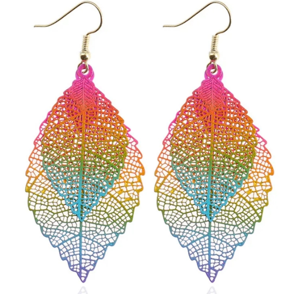 New Colorful Leaves Hollow Out Earrings